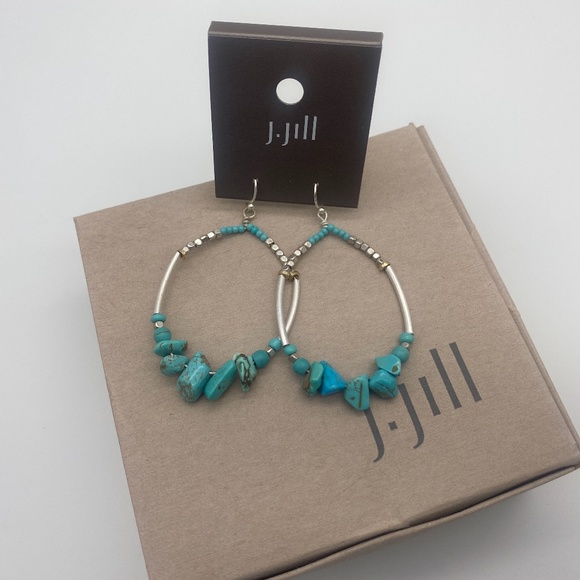 Turquoise Skies Beaded Frontal Hoops - Picture 3 of 6